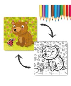 Rompecabezas para colorear pequeño oso 16 TMX - 2 EN 1 PUZZLE / PINTURA Oso de peluche DO300120