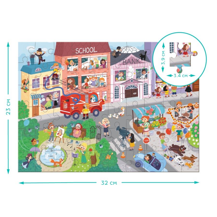 WIMMEL PUZZLE THE TOWN OF PROFESSIONS 60 TMX - Η ΠΟΛΗ ΜΕ ΤΑ ΕΠΑΓΓΕΛΜΑΤΑ DO300662 - Изображение 5