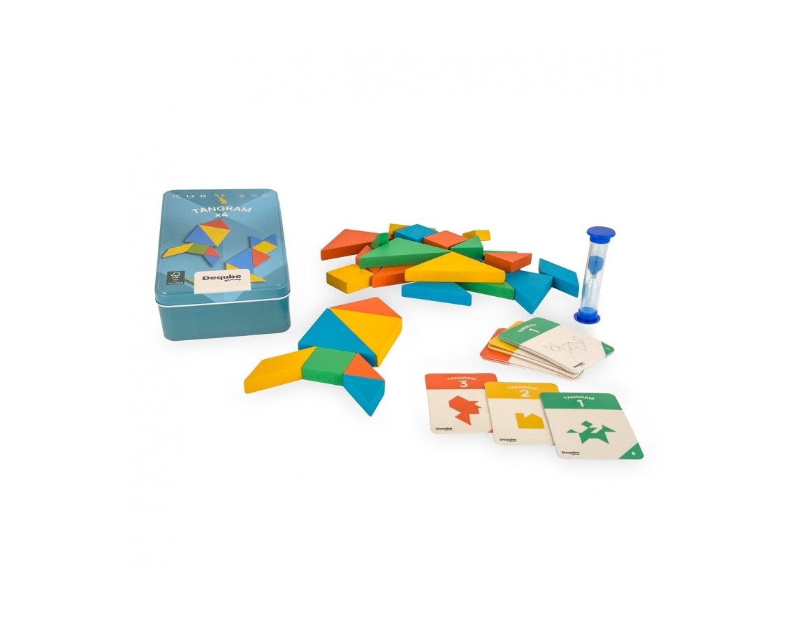 4 ΞΥΛΙΝΑ TANGRAM ΣΕ ΜΕΤΑΛΛΙΚΟ ΚΟΥΤΙ DQ00324