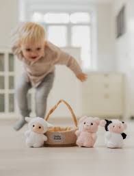 TEDDY FARM GIFT BASKET (ΓΟΥΡΟΥΝΑΚΙ,ΑΓΕΛΑΔΑ,ΠΡΟΒΑΤΑΚΙ) 15cm TK4385 - Image 3