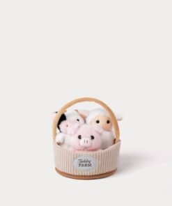TEDDY FARM GIFT BASKET (ΓΟΥΡΟΥΝΑΚΙ,ΑΓΕΛΑΔΑ,ΠΡΟΒΑΤΑΚΙ) 15cm TK4385 - Image 4
